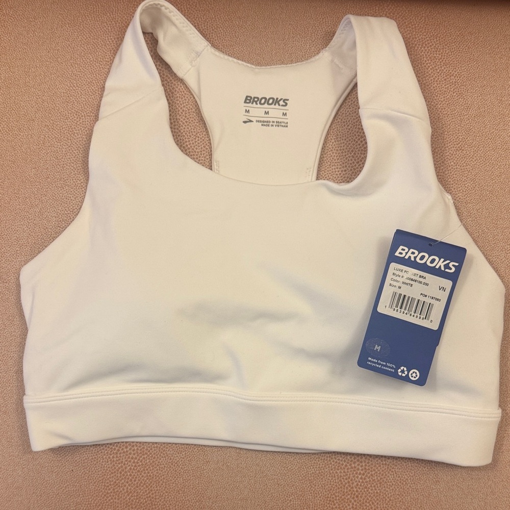 Brooks Classic White Sports Bra
